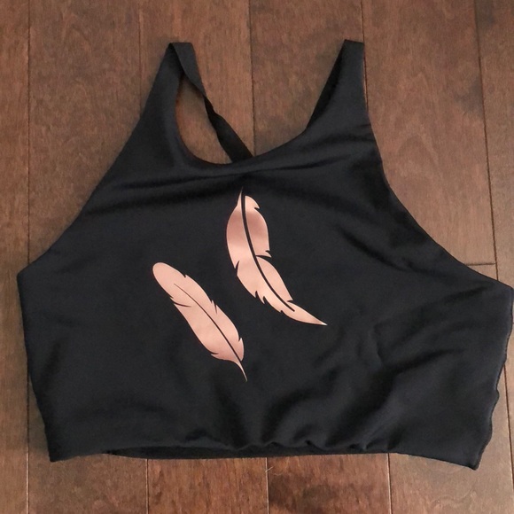 Onzie Strappy Top with Rose Gold Foil Feathers - Picture 8 of 9